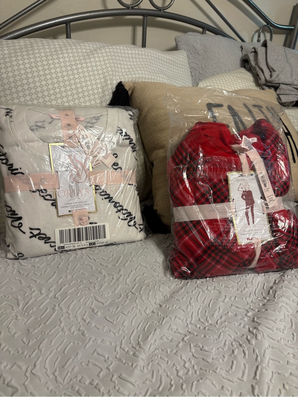 New, Victoria's Secret 2 Cozy Sets - Thermal Long Pajama Set, 2 piece size XL